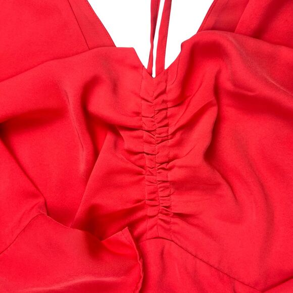 Eloquii Cocktail Dress 26 Pink Flared Sleeves Flowy Adjustable Neckline Dress - Picture 7 of 14